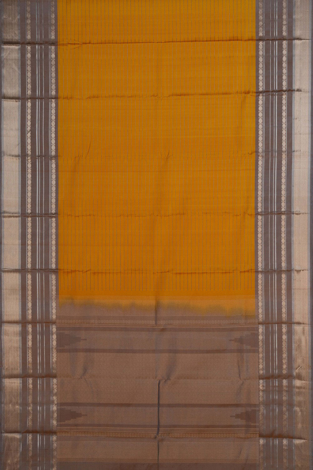 Image of Kanchipuram Silk Yellow Saree